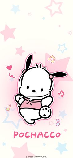 an image of a cartoon character with the word pochaco on it