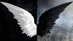 an image of two wings with the words in german and english on them, as well as another wing