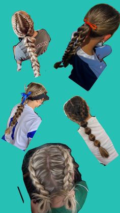 Athletic Hair, Softball Things, Softball Cheer, Softball Hair, Softball Ideas, Sports Hair, Softball Hairstyles, Hairstyle Examples, Sport Hair