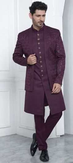 Purple and Violet color IndoWestern Dress in Art Silk fabric with Embroidered, Sequence, Thread work Geometric Embroidered Kurta For Eid Wedding, Geometric Embroidery Kurta For Wedding And Eid, Geometric Embroidery Kurta For Wedding On Eid, Geometric Embroidery Kurta For Eid Wedding, Geometric Embroidery Sets For Wedding And Eid, Party Wear Indowestern Dresses, Indowestern Dress, Reception Lehenga, Engagement Reception