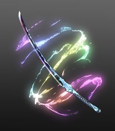 Katanas Fantasy Art, رورونوا زورو, Elemental Magic, Super Powers Art, Pretty Knives, Fantasy Stuff, Drawings Ideas