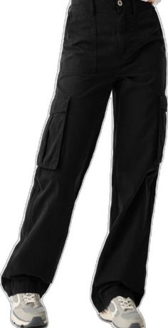 Black Non-stretch Wide Leg Cargo Pants, Black Non-stretch Cargo Pants, Non-stretch Black Cargo Pants, Trendy Black Non-stretch Cargo Pants, Trendy Non-stretch Black Cargo Pants, Black High Waist Non-stretch Cargo Pants, Straight Cargo Pants, Cargo Pants Color, Trendy Pants