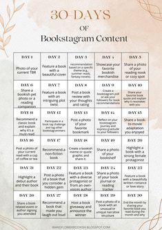 30-days of bookstagram post ideas Bookstagram Content, Bookstagram Ideas, Book Review Template, Book Photography Instagram, Book Reading Journal, Blog Post Ideas, Caption Ideas