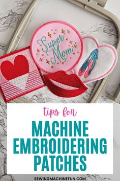 How To Make Embroidered Patches With Your Machine Embroidery For Beginners Tutorials, Pfaff Creative Icon, Step By Step Embroidery, Making Patches, Diy Embroidery Hoop Stand, Embroidery Hoop Stand, Diy Patches Embroidery, Embroidery Doll, Diy Machine