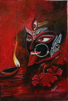 #acrylic painting #water color painting 
For details please visit my YouTube channel #Ink Art:  https://youtu.be/xmtUDljzqlQ Kali Maa, Ancient Drawings, Mother Kali, Rangoli Simple, Bengali Art, Easy Mandala, Modern Art Canvas Painting, Durga Painting, Boho Art Drawings