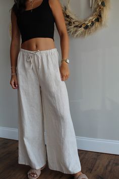 Live in linen with these soft and flowy linen blend pants, perfect for throwing on over your swimsuit or creating the perfect casual look. Fit: Relaxed Closure: Slip on, Tie waist Material: 80% Rayon, 20% Linen for reference Karlee is 5’7 and wearing a size small Linen Blend Pants, Cardigan Jacket, Linen Pants, Sweater Jacket, Jeans Pants, Short Pants, Linen Blend, Casual Looks, Dress Skirt