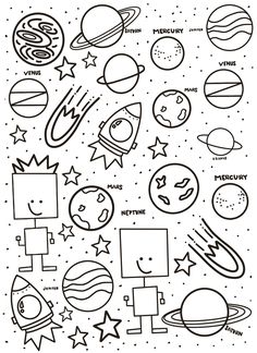 the planets and stars coloring page