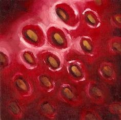 an abstract painting of red and brown circles