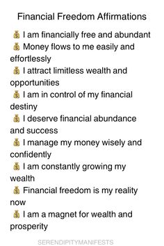 an image of financial affirmations