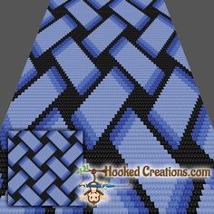 a blue and black checkered fabric with an animal on the bottom half of it