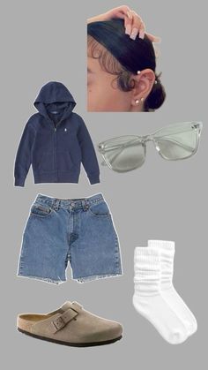 Calm First Day Of School Outfit, Back To School Outfits Not Basic, College Fit Inspo Aesthetic, Cute Simple Back To School Outfits, Horta Outfit, Back To School Outfits Jorts, Back To School Streetwear Outfits, Back To School Outfits Tomboy, What To Wear To A Fair Summer Outfits