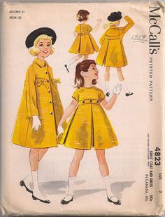 1950s Girls, Coat Patterns, Fashion Sewing Pattern, Old Fashion, Moda Vintage