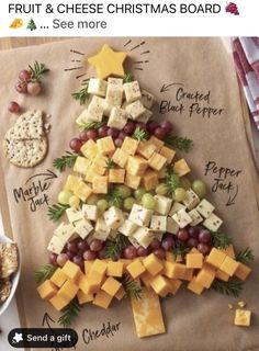 Christmas Cheese Boards, Holiday Platters, Christmas Cheese, Christmas Platter, Cheese And Crackers, Charcuterie Inspiration, Party Food Platters, Christmas Food Dinner