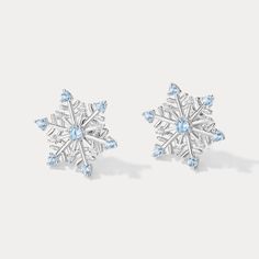 Deck your lobes out in festive cheer with these Christmas Snowflake Earrings! Made from sterling silver, these charming earrings feature a snowflake design that will make you the life of every holiday party. Sparkling snowflakes without the need to brave the cold - now that's something to jingle your bells about! DETAILS Materials: Silver,  Crystal,  Zircon Snowflake Size: 0.69"*0.69"(17.5mm*17.5mm) Silver Weight: 2.56g/pr Earrings Zirconia, Cinderella Pumpkin, Blue Morpho Butterfly, Unique Gift Wrapping, Snowflake Earrings, Butterfly Gifts, Snowflake Design, Purple Grapes, Enamel Necklaces