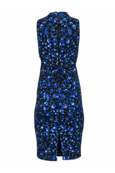 Get ready to dazzle with shimmering sequins from Alice & Olivia. The Ivana midi dress features intricate allover beading and sparkling sequins in gorgeous hues of blue and black. Its flattering sheath silhouette and playful side mesh insets create a stylish and sultry look. Turn heads at cocktail hour when you pair this chic dress with black pumps. Size 6 Shell 100% Nylon Combo 91% Nylon, 9% Elastane Lining 98% Polyester, 2% Elastane Exposed back zipper High, round neckline Side mesh insets Sleeveless Midi length Bust 29" Waist 26.5" Shoulder to hem 44" Glamorous Sheath Midi Dress With Sequins, Sequin Sheath Midi Dress For Party Season, Sheath Midi Dress With Sequins For Party Season, Blue Sequin Fabric For Formal Occasions, Blue Sequin Fabric With Contrast Sequin For Spring, Blue Sequin Fabric With Contrast Design For Spring, Blue Contrast Sequin Fabric For Spring, Blue Sequin Knee-length Dress, Blue Knee-length Sequin Dress