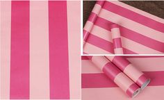 PRICES MAY VARY. 【Removable,Waterproof ,No damage to surfaces】 This decorative pink stripe wall paper is easy to apply and works great as shelf liner and for creating new finishes and effects on furniture accent wall surfaces. 【Easy to Use】Sticks to any smooth, flat surface - perfect for DIY projects Ideal for rental or home decorating. should NOT be applied to textured walls - smooth clean, dry, painted surface only. 【Pattern】It is pink stripe wall paper wallpaper roll, has multi uses in bathro Pink Striped Walls, Pink Stripe Wallpaper, Renter Friendly Wallpaper, Y2k Bedroom, Barbie Bedroom, Stripe Wall, Wallpaper For Walls, Wallpaper Shelves, Barbie Room