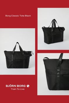 The Björn Borg Borg Classic Tote is an elegant shopper bag made from 100% recycled polyester. It has two large logo hand straps and a detachable, adjustable shoulder strap for easy carrying. With a zippered large main opening, and front hidden zippered pocket. * Recycled material * Adjustable detachable shoulder strap * Two logo hand straps and adjustable shoulder strap * Zippered main opening * Hidden front zipper pocket Logo Hand, Everyday Tote Bag, Sport Tights, Everyday Tote, Toiletry Bag Travel, Socks And Sandals, Shopper Bag, Sport Bag, Black Beauty