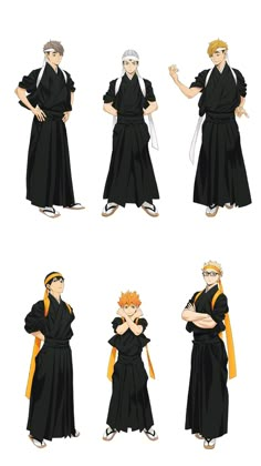 an animation character in different poses for the animated film naruta, which is based on