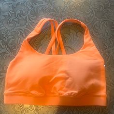 Nwt Lululemon Orange Soda Energy Bra Size 4 Orange Sports Bra, Lulu Clothes, Nike Winter Jackets, Lululemon Crop Top, 24 Birthday