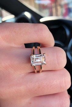 Engagement Ring Ideas, Top Engagement Rings, Solitaire Engagement Rings, Deco Rose, Engagement Rings For Women, Antique Engagement Ring, Ring Trends, Engagement Ring White Gold, Emerald Cut Diamond