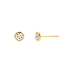 A timeless staple that can be worn everyday, these diamond Solitaire Bezel Studs are a must have in any collection. Perfect alone but always poised to complete any stacked look. 

Small: 2.5mm / Approx. 2mm .08ct Diamonds Pair

Medium: 3mm /Approx. 2.5mm - .15ct Diamonds Pair

Large: 3.5mm / Approx. 3mm - .22ct Diamonds Pair

High Quality G Color VS2 Clarity Natural Diamond
Solid 14K Gold
Lifetime Guarantee
Made in Los Angeles Tennis Girl, Gold Diamond Earrings Studs, Cross Earrings Studs, Diamond Solitaire Necklace, Classic Necklace, Solitaire Necklaces, Kids Earrings, Gold Diamond Earrings, Timeless Jewelry