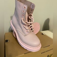 Sooooo Cute. New Without Tags. Non Smoking And Pet Free Home. Box Not Included. Shoes Dr Martens, Pink Boots, Dr Martens Shoes, Moto Boots, Dr. Martens, Women Shoes, Pet, Tags, Boots