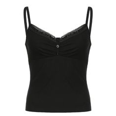 Please refer to our sizing chart for a guideline when choosing a size. 5 business days order processing time. 70% cotton 30% polyester. Backless Cami Top, Black Cami Top, Lace Cami Top, Looks Black, Lace Hem, Lace Cami, Lace Panelled, Grunge Fashion, Cami Top