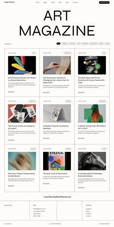 the art magazine is displayed in black and white, with different images on each page