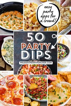 the 50 game day dips collage is shown