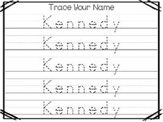 trace your name worksheet for kids to practice handwriting and writing with the letter k