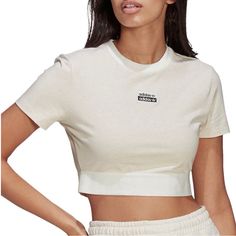 Adidas Women Crop Top Crme Color Large Brand New With Tags In Original Packaging Hard To Come By In Large , Bc They Run Slightly Small.. Sporty Beige Tops For Summer, Cream Cotton Crop Top, Cropped Polo Shirt, Adidas Crop Top, Women Crop Top, Striped Tube Top, Cropped Polo, Strappy Crop Top, Adidas Crop