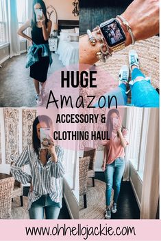 Huge Amazon Clothing and Accessory Haul. Women's clothing haul from amazon. Tons of tops, dresses, jeans, and jewelry! Spring Fashion Trends Personal Style Types, Shoes Fashion Photography, Amazon Clothing, Fall Fashion Skirts, Emerging Designers Fashion, Minimalist Fashion Women, Amazon Clothes, Clothing Haul, Personal Style Inspiration