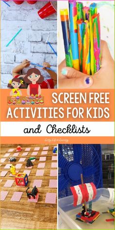 some activities for kids to play with and checklist