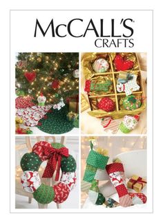 the cover of mccall's crafts magazine with christmas wreaths and stockings on it