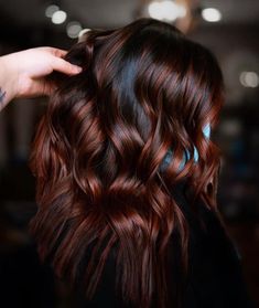 Black Hair Peak A Boo Highlights, Cherry Cola Hair Color With Highlights, Red And Caramel Highlights On Dark Hair, Cherry Cola Balayage, Dark Copper Balayage Brunette, Hairstyle 2023, Brain Storm, Gold Tattoo, Cherry Cola