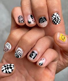 Punk Nail Designs, Boy Nails, Matching Nails, Summer Nail Color, Uñas Ideas, Retro Nails