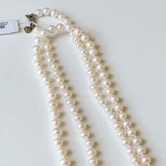 Jcrew: "A Glamorously Long Limited Editionwe Have Only A Handful Available. Genuine Freshwater Pearls, Hand Sorted For Size And Lustre And Hand Knotted On Silk Thread. 7 1/2-8mm Pearls. Sterling-Silver Signature Spring Clasp Closure. Part Of J.Crew Collection. Import. Length: 54" Video Shown With Two Strands. White Double Strand Pearl Necklace For Formal Occasion, Luxury White Double Strand Pearl Necklace, Luxury White Double Strand Necklace, White Double Strand Pearl Necklace For Anniversary, Timeless White Pearl Necklace For Anniversary, Formal White Single Strand Pearl Necklace, Orange Statement Necklace, Colorful Statement Necklace, Elephant Pendant Necklace