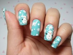 63 Stunning Winter Wedding Nails Ideas | HappyWedd.com Winter Wedding Nails, Snowman Nail Art, Diy Christmas Nail Art, Christmas Nails Diy, Snowman Nails, Colorful Nail Art, Christmas Nail Art Designs, Holiday Nail Art, Winter Nail Art