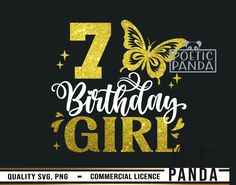 the 7th birthday girl svg file is shown