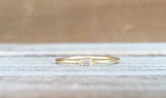 14k Tiny Baguette Diamond Ring Solid Gold Ring Rose by LieselLove Minimalist Rectangular Rings With Baguette Diamonds, Diamond Gifts, Stone Step, Baguette Diamond Ring, Gold Stacking Ring, All That Glitters Is Gold, Baguette Diamond Rings, Solid Gold Ring, April Birthstone