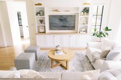 the living room is clean and ready for guests to use it as an entertainment center