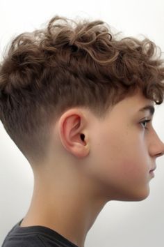 Boys Long Hair On Top Short On Sides, Wavy Boys Hairstyle, Teen Boy Wavy Haircut, Permed Boys Hair, Boy Cut Curly Hair, Hair Cuts For Boys Curly, Boys Hair Permed On Top, Wavy Hair Boys Haircuts, Teen Boy Haircuts Wavy Hair