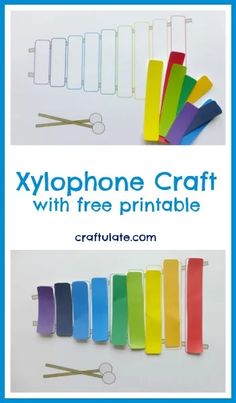 an image of some crafting supplies with the text xylophone craft with free printables