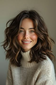 Layers For Thick Medium Length Hair, Womens Haircuts Medium Layers Trending Hairstyles, Lob With Choppy Layers, Layered Hairstyles For Wavy Hair, Thick Collar Bone Length Hair, Medium Length Hair Styles Blonde, Wavy Short Haircuts For Women, Medium Length Haircut Choppy Layers, Layered Bob Wavy Hair