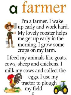 a farmer poem with pictures of farm animals