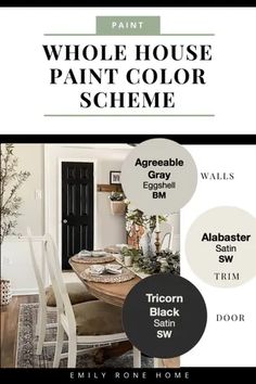 the paint color scheme for this house is black and white