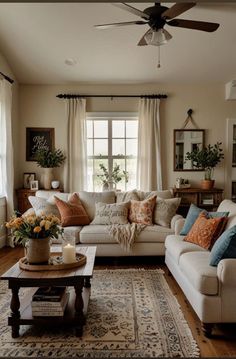 Rustic And Boho Living Room, Living Room Decor Boho Farmhouse, Boho Farmhouse Decor Living Room, Farmhouse Updates, Boho Rustic Living Room, Cottage Living Room Decor, Small Farmhouse Living Room, Grey Farmhouse Living Room, Farmhouse Boho Living Room