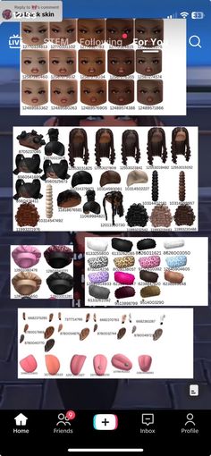 an iphone screen showing different types of hair and makeup products on the same page, with text