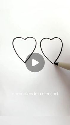 two hearts drawn on a piece of paper with the words apprenciano albuj art