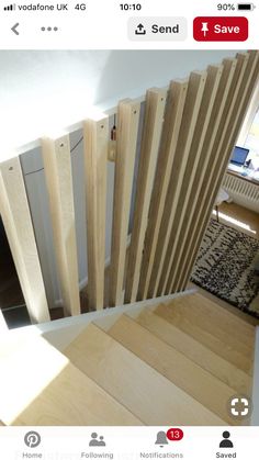 the stairs are made out of plywood and have wooden slats attached to them